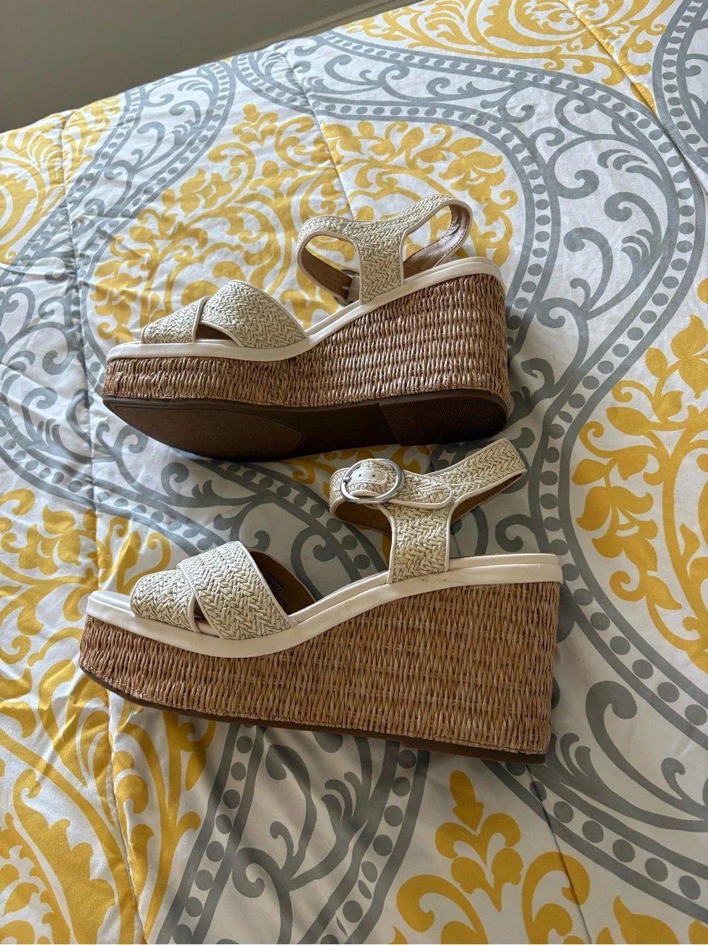 Crown Vintage Cream Braided Wedge Sandals